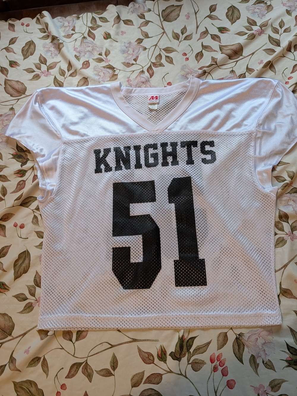 White Mesh  'Knights' Football Jersey Top with Black Number 51